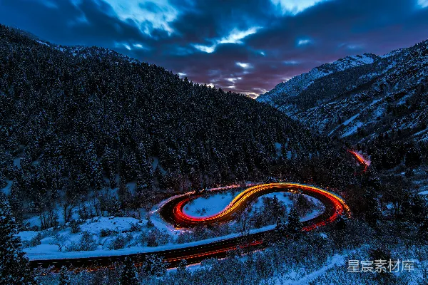 高清摄影 山间弯曲道路的慢动作摄影