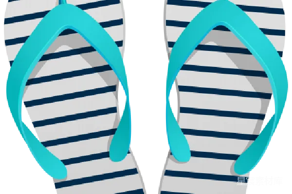 元素素材 条纹拖鞋的插图
