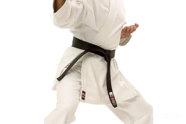 元素素材 身穿道服的武者练习咏春拳