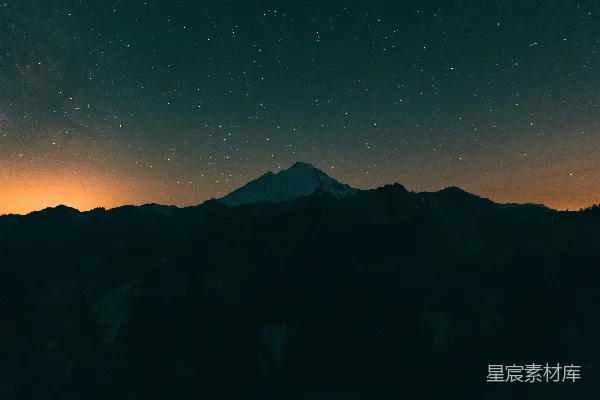 高清摄影 星夜下的山脉