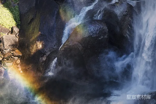 高清摄影 白天进行的长曝摄影瀑布