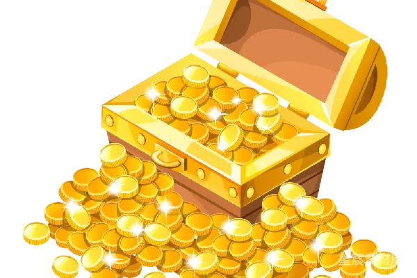 元素素材 闪闪发光的金币宝箱