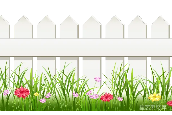 元素素材 春天的栅栏
