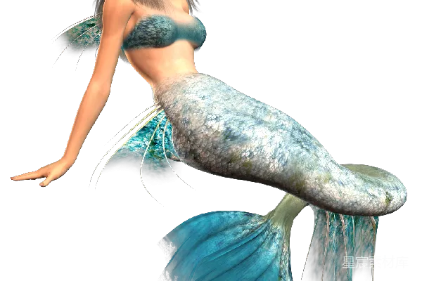 元素素材 水下美人鱼3D插画