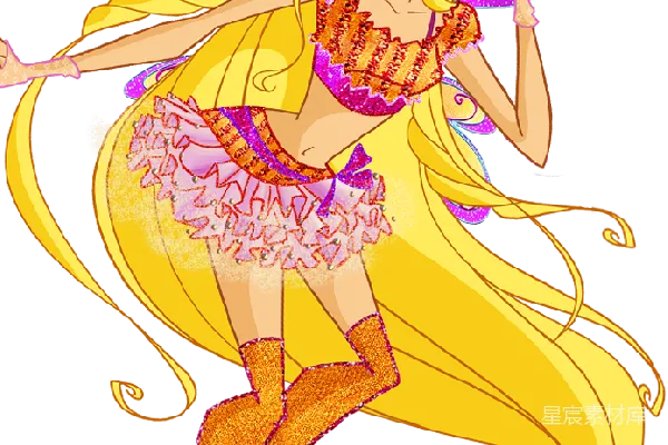 元素素材 金色翅膀的魔法小精灵