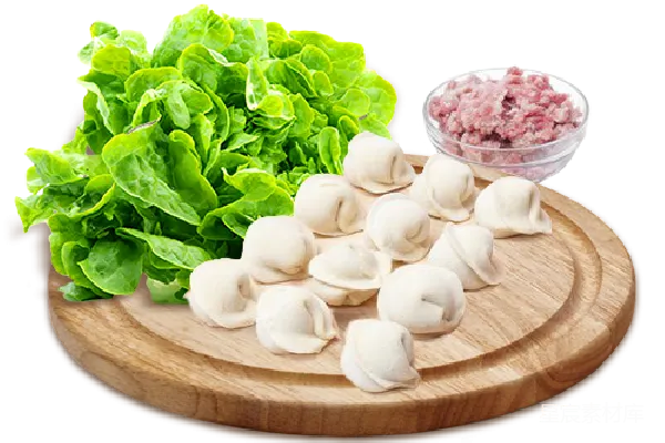 元素素材 自制饺子与生菜