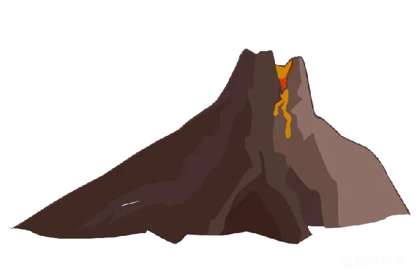 元素素材 火山爆发卡通图