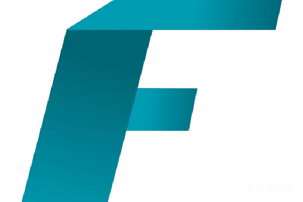 元素素材 蓝色渐变的字母F图标