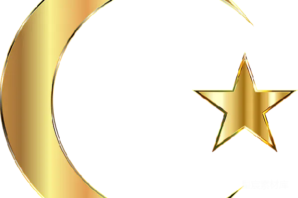 元素素材 金色圆形星星徽章