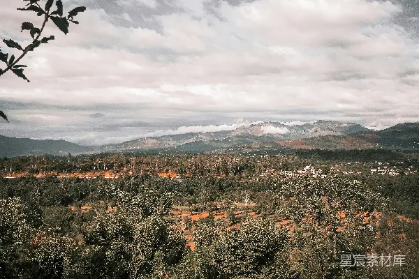 高清摄影 山顶俯瞰的城市景观