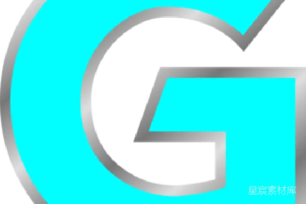 元素素材 蓝色金属风格字母G图标