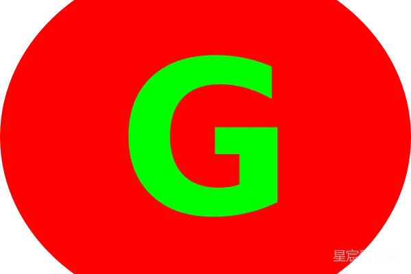 元素素材 红色背景上的绿色字母G