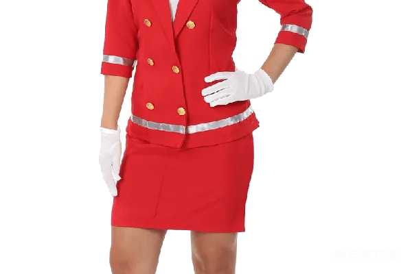 元素素材 红色制服的空姐