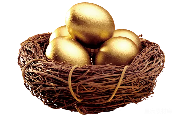 元素素材 金色鸟巢与金蛋