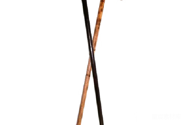 元素素材 经典竹制拐杖