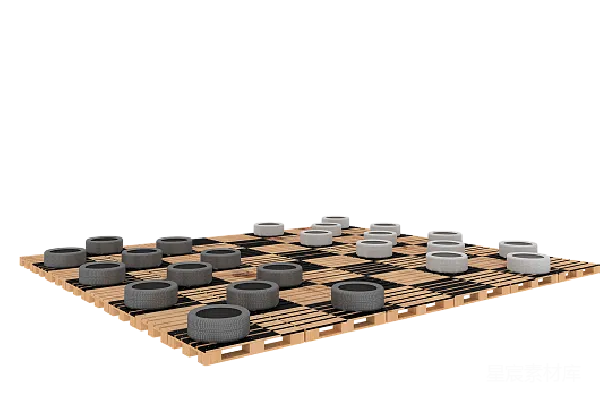 元素素材 废旧轮胎改造棋盘