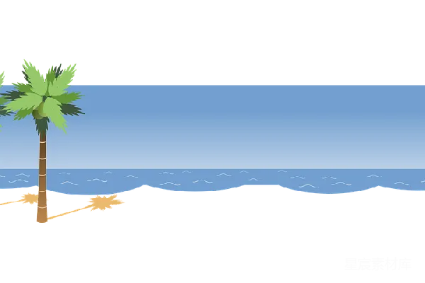 元素素材 热带海滩上的棕榈树