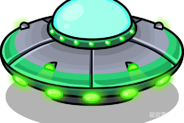 元素素材 卡通飞碟插图