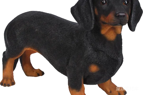 元素素材 黑棕斑点犬雕像