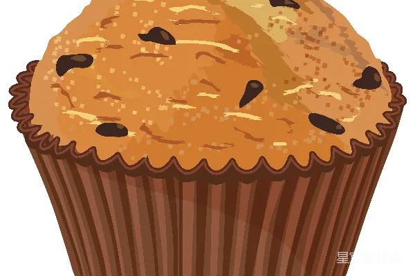 元素素材 巧克力碎片纸杯蛋糕插图