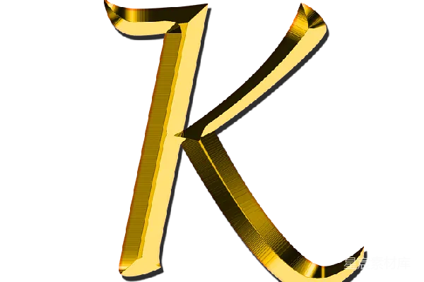 元素素材 金色字母K
