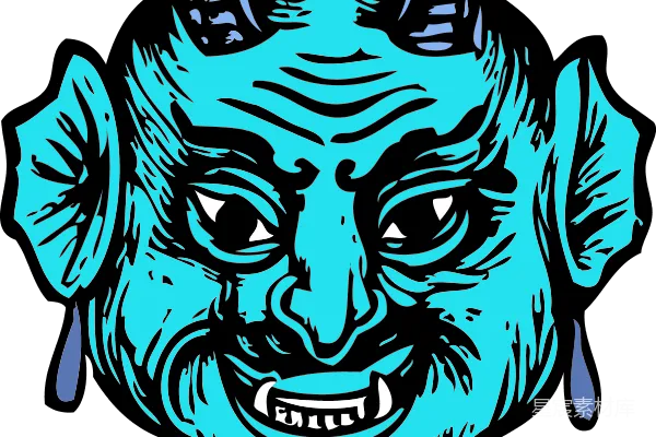 元素素材 恶魔脸谱插画