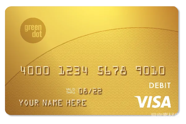 元素素材 Gold Visa Debit Card