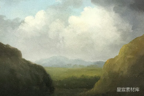 高清摄影 一幅背景为山景的风景画