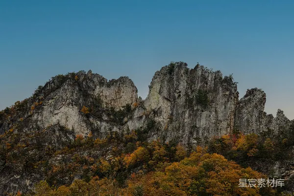 高清摄影 有树的山岭