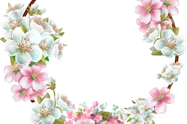 元素素材 春季花环装饰框架