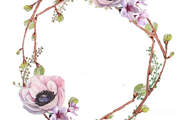 元素素材 梦幻花卉花环
