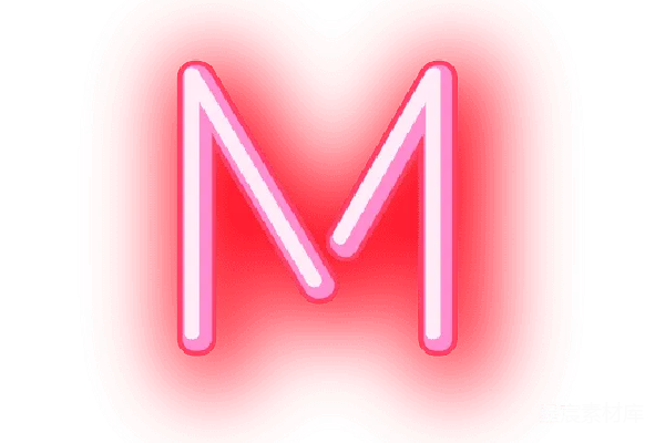 元素素材 红色背景的M字母图标
