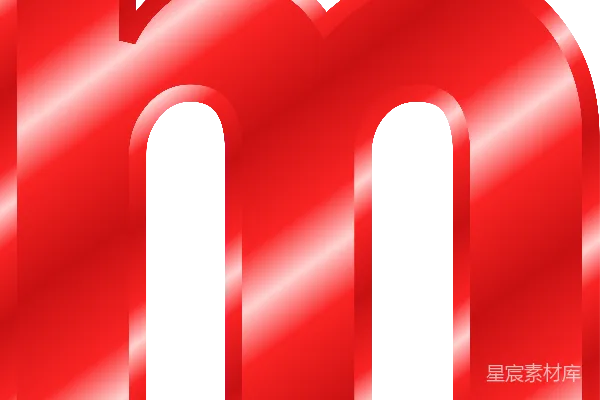 元素素材 红色渐变字母M