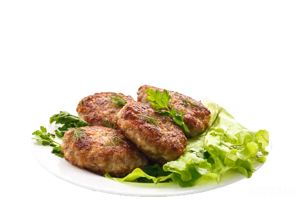 元素素材 香煎肉饼配生菜