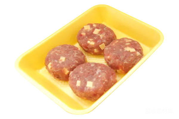 元素素材 黄色塑料盒中的肉饼