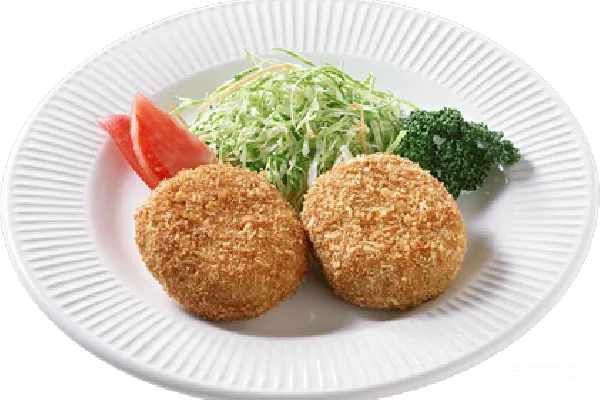 元素素材 炸丸子配蔬菜