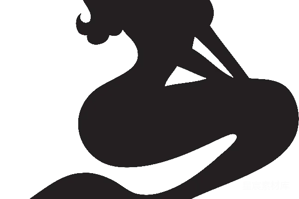 元素素材 剪影风格的美人鱼轮廓