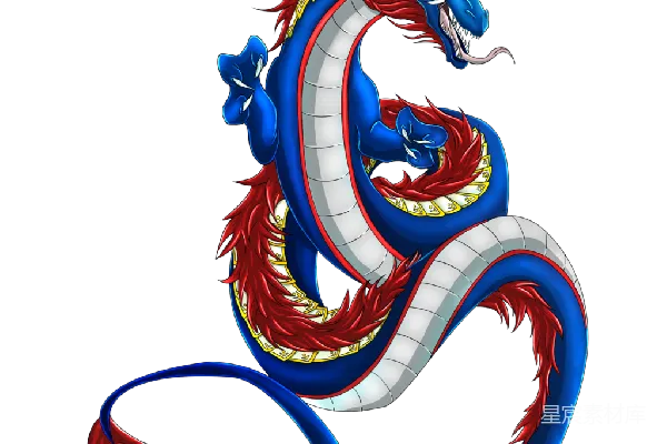元素素材 红蓝交织的龙图腾