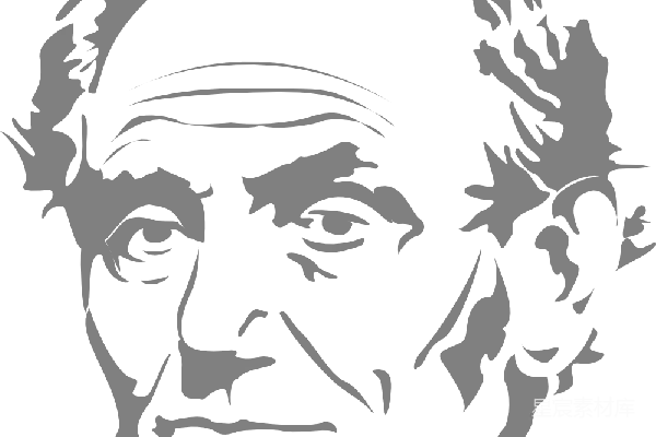元素素材 黑白插画风格的面部轮廓