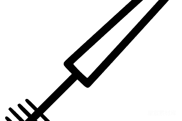 元素素材 线描风格的叉子图标