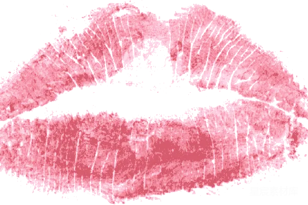 元素素材 粉色唇印艺术风格插画