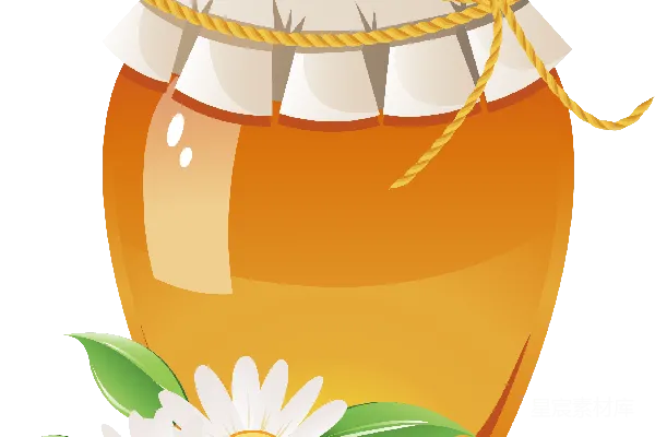 元素素材 蜂蜜罐与雏菊