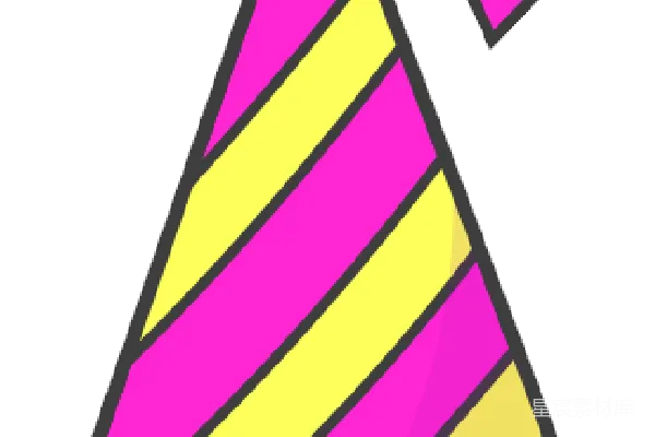 元素素材 彩色条纹生日帽插图