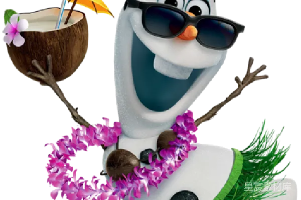 元素素材 夏日海滩冰雪奇缘雪宝