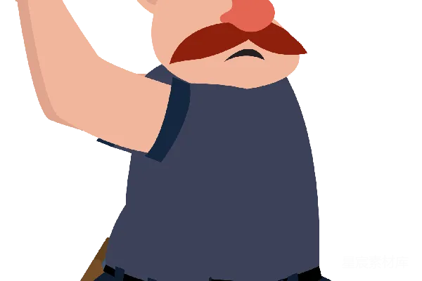 元素素材 卡通警察持枪插图