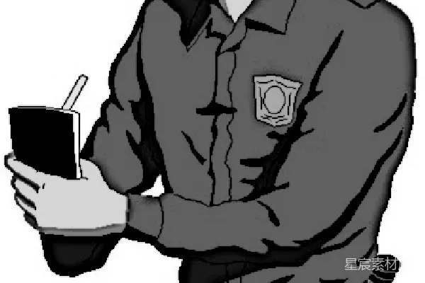 元素素材 警察与饮料插画