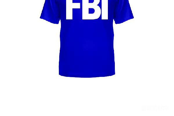 元素素材 蓝色背景上的FBI字样T恤