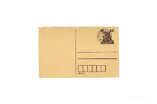 元素素材 印度老虎邮票的空白明信片