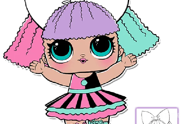 元素素材 彩虹色系的可爱小女童卡通形象