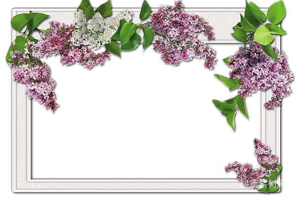 元素素材 紫色丁香花边相框